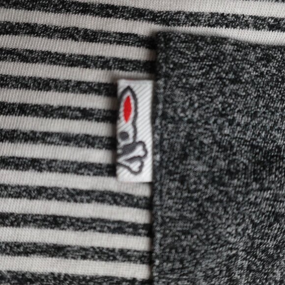 Psycho Bunny Shirt XL / 7 White Gray Striped Chest Pocket NEW - Picture 3 of 8